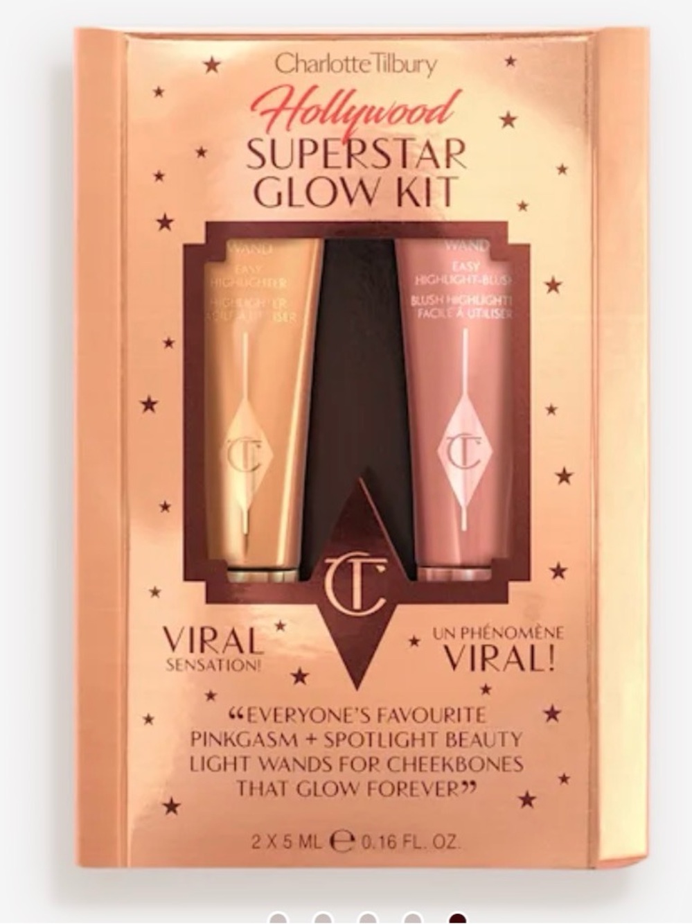 🆕🎀Charlotte Tilbury Hollywood Superstar Glow Kit - Gold & Pink